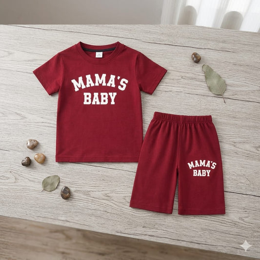 Mama's Baby Maroon Summer Coord Set (2-Piece)